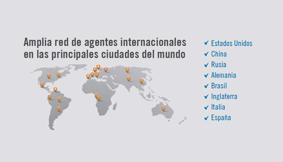 Amplia red de agentes internacionales