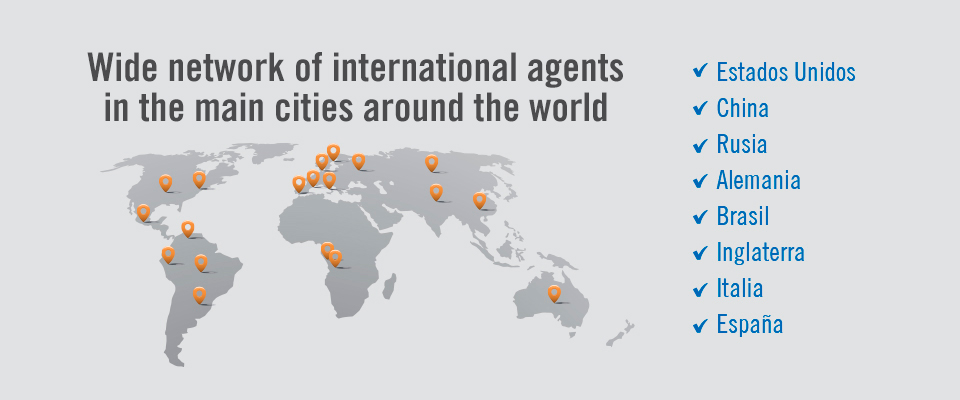 Extensive network of international agents